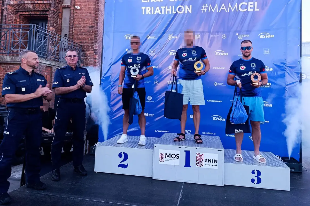 Mł. asp. Piotr Wiśniewski zdobywa brązowy medal na Mistrzostwach Policji w triathlonie