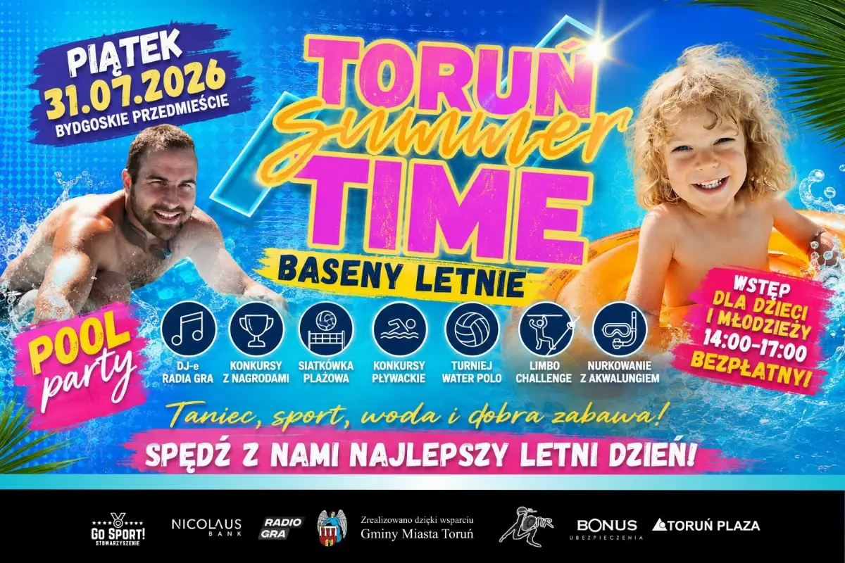 Powrót Toruń Summer Time na letnie baseny