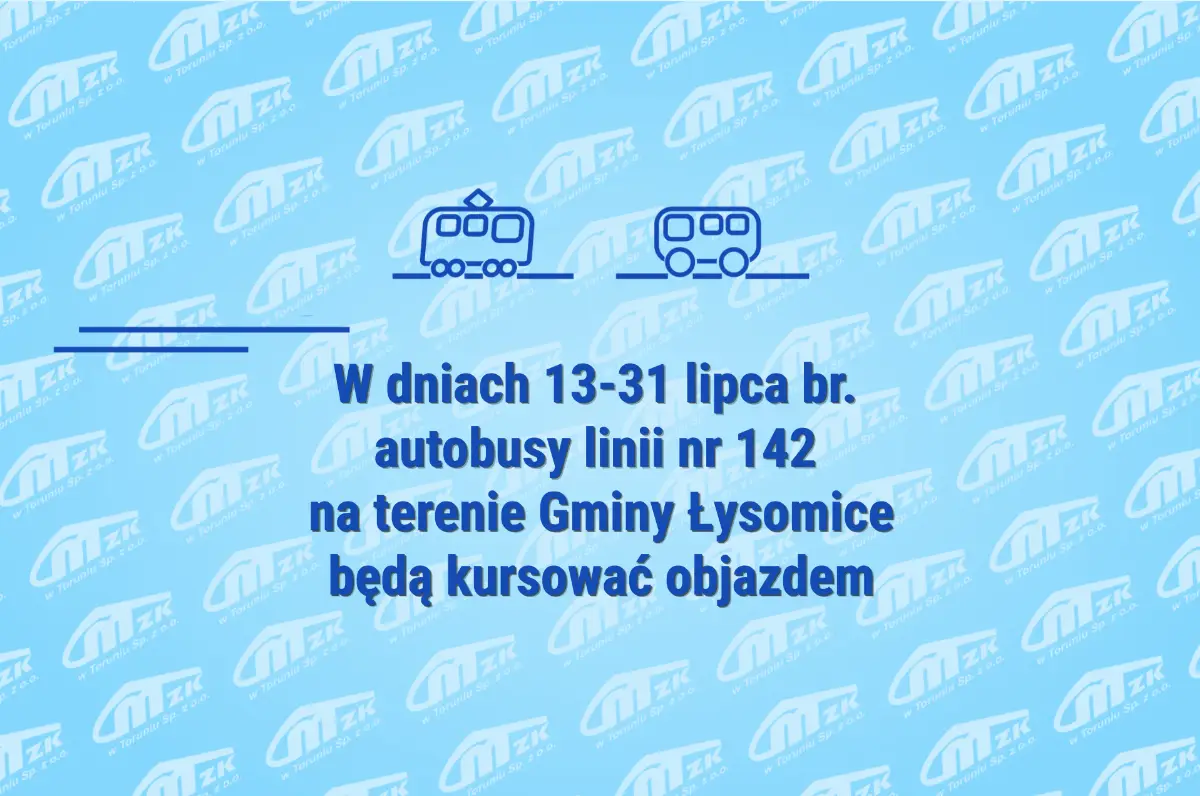 Objazd dla autobusów linii nr 142 z powodu remontu ul. Kościelnej w Papowie Toruńskim