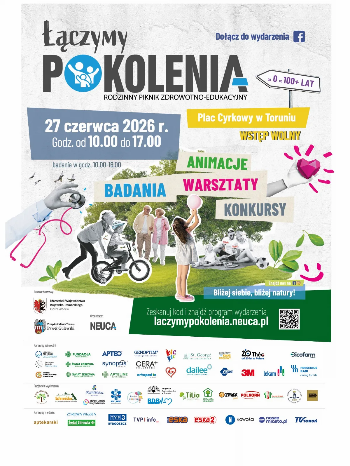 Rodzinny piknik zdrowotno-edukacyjny "Łączymy Pokolenia" i X Toruńska Senioriada