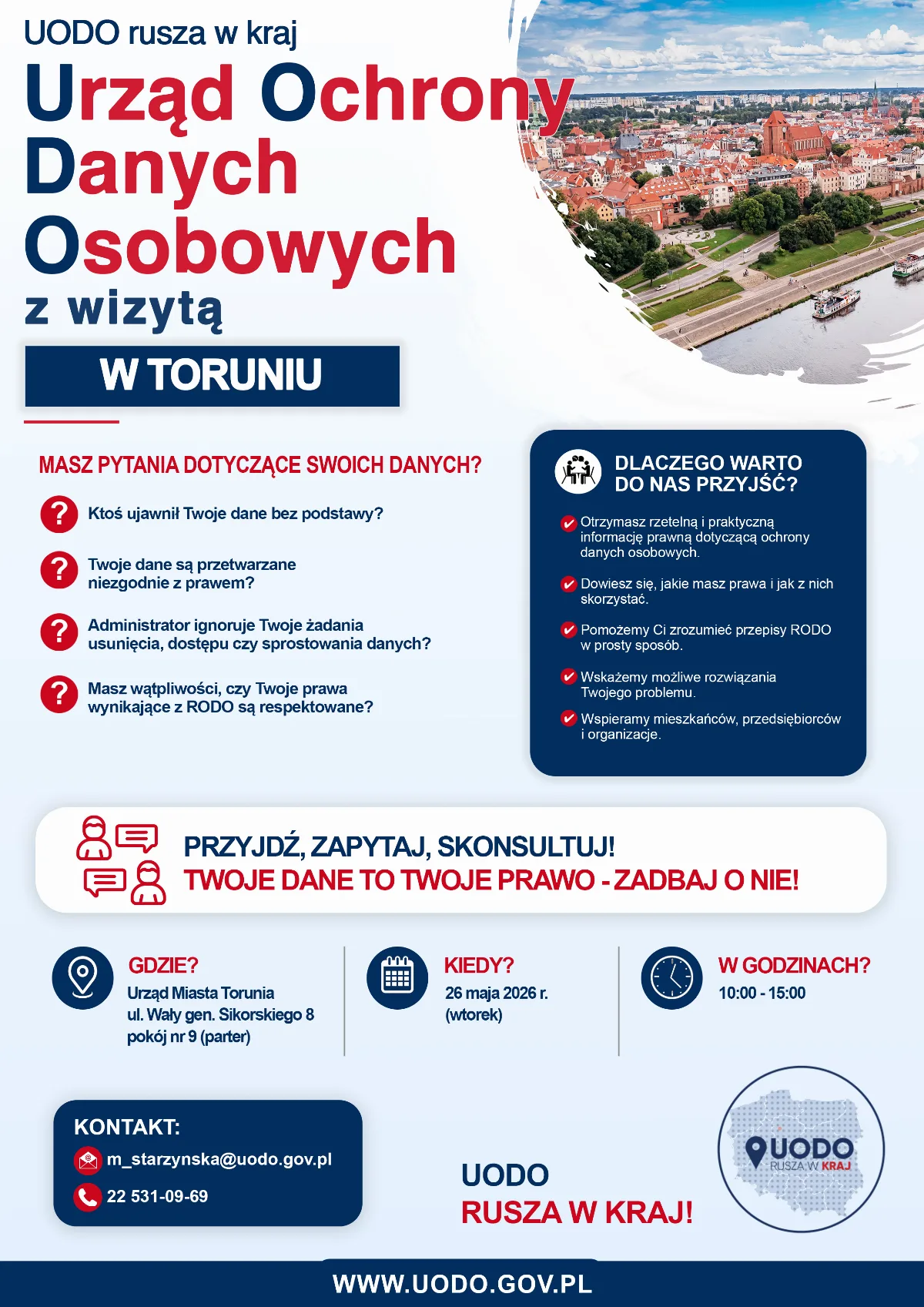 Konsultacje dotyczące RODO w Toruniu