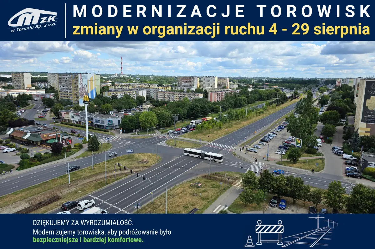Zmiany w organizacji ruchu na Szosie Lubickiej od 4 sierpnia