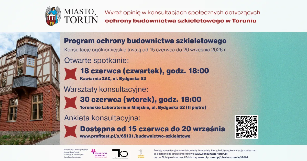 Konsultacje społeczne w sprawie ochrony budownictwa szkieletowego w Toruniu