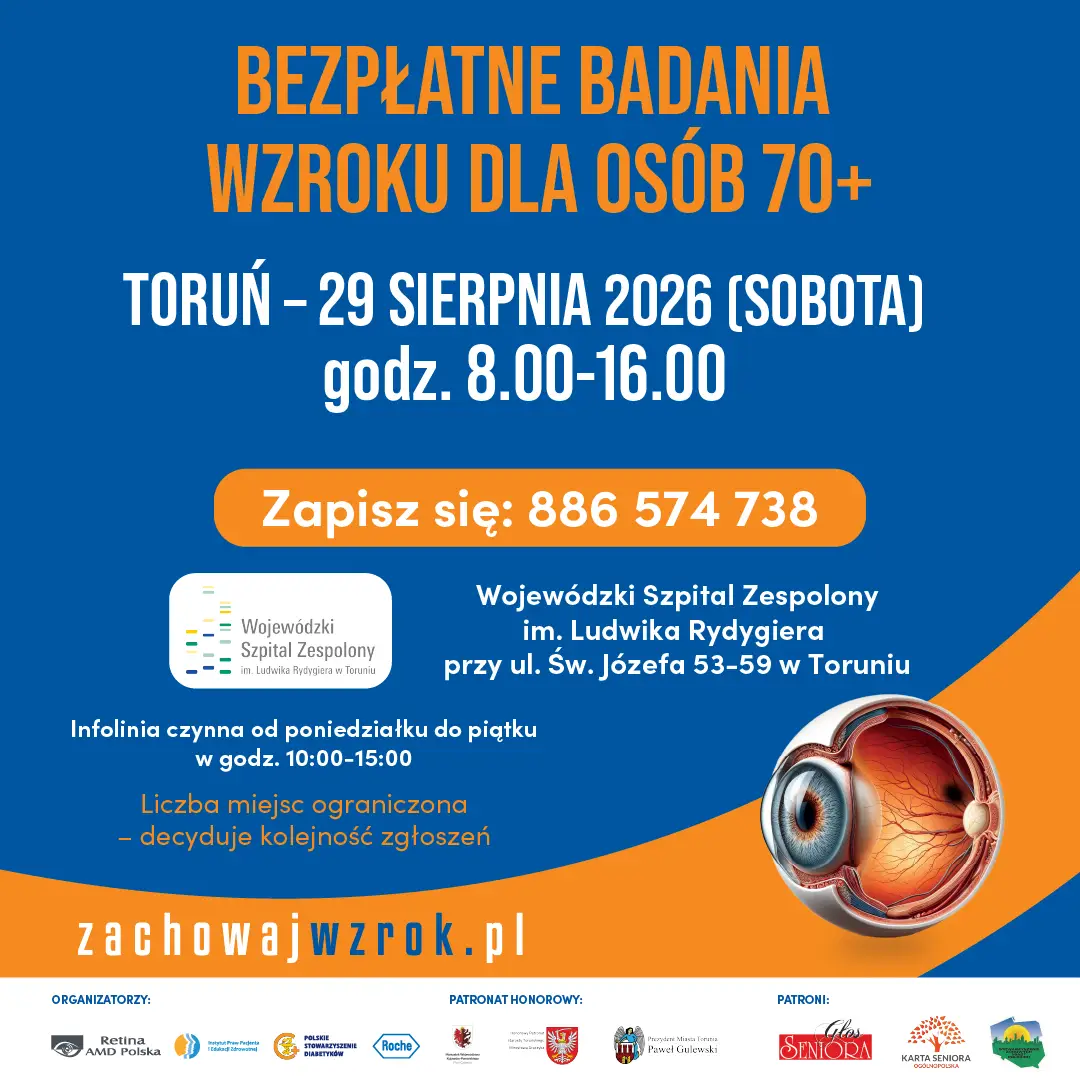 Bezpłatne badania wzroku dla osób starszych w Toruniu