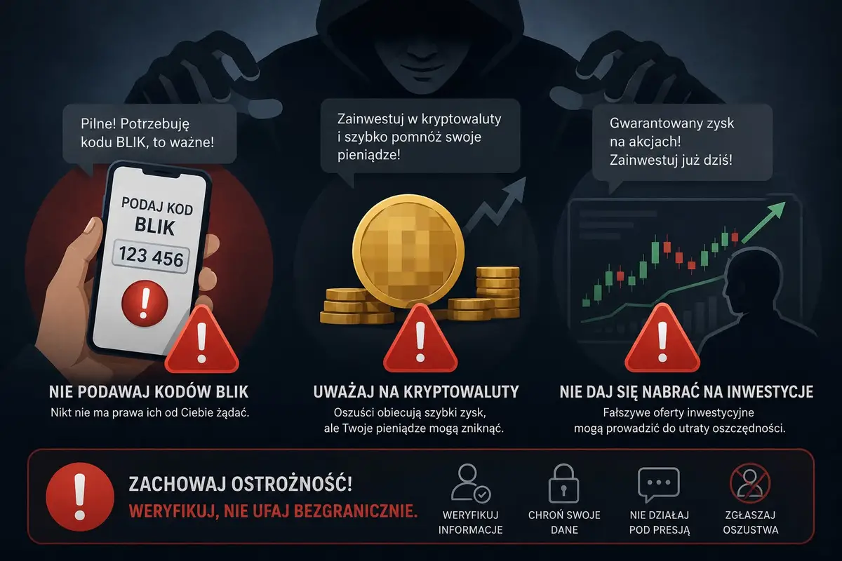 Policja ostrzega przed oszustwami internetowymi