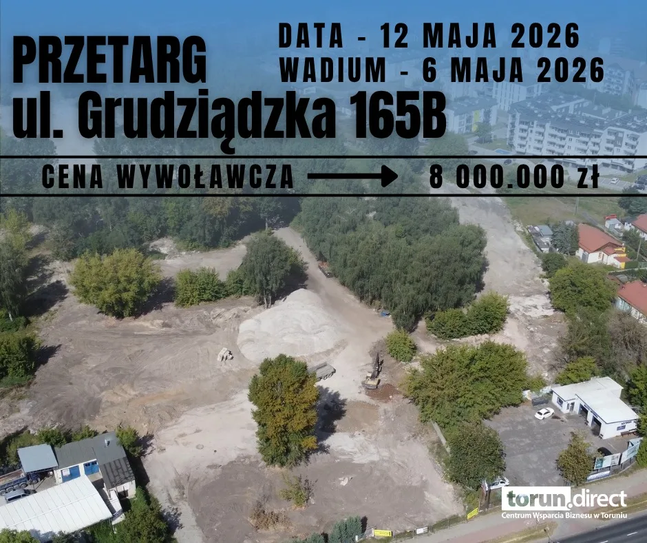 Przetarg na sprzedaż działki przy ul. Grudziądzkiej 165B