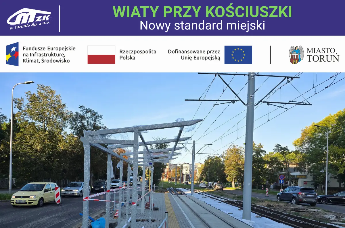Nowe wiaty przystankowe przy ul. Kościuszki