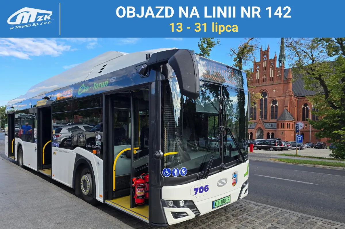 Zmiana trasy przejazdu dla autobusów linii nr 142