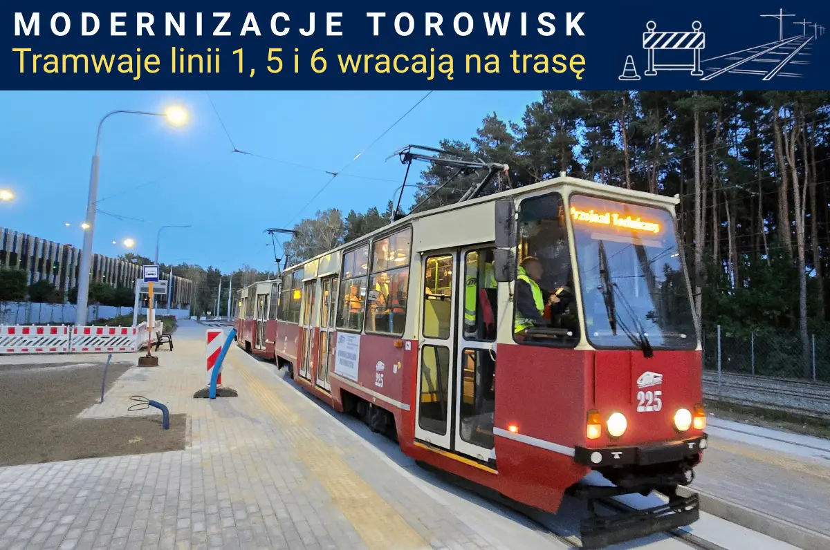 Tramwaje linii 1, 5 i 6 wznowią kursowanie do pętli Olimpijska 29 września