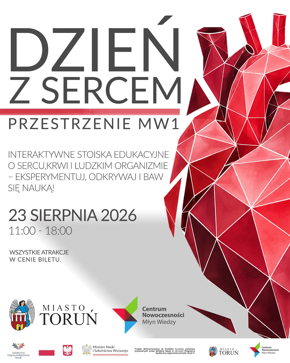 Edycja 'Dnia z Sercem' w Młynie Wiedzy zaplanowana na sierpień