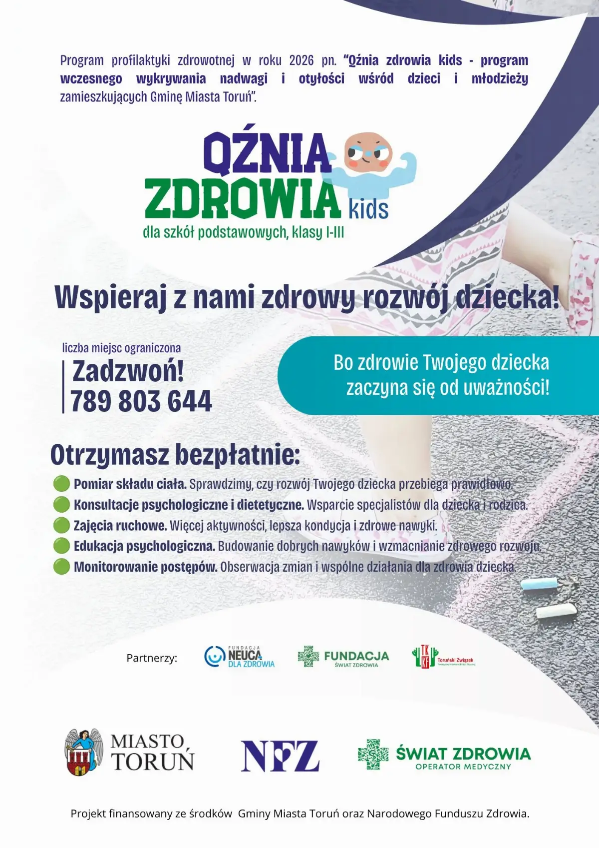 Nowy program zdrowotny dla dzieci w Toruniu - „Qźnia Zdrowia Kids”