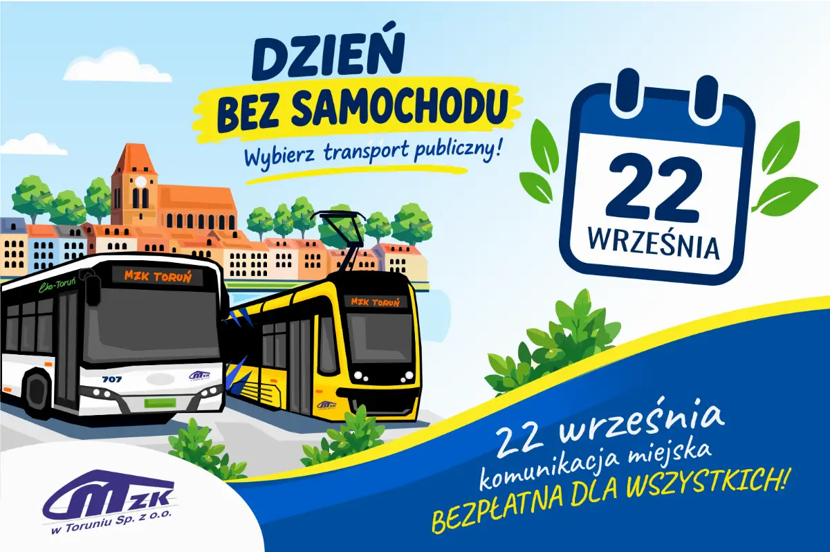 Bezpłatna komunikacja miejska w Toruniu 22 września