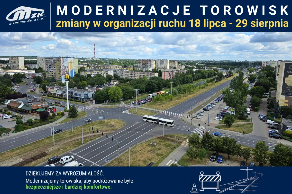 Zmiany w organizacji ruchu na Szosie Lubickiej od 18 lipca